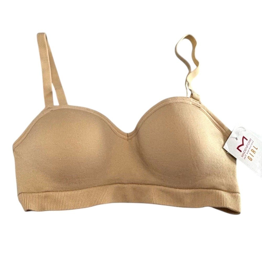 NWT Maidenform Beige Seamless Convertible Girls Bra 30A Lightly padded
